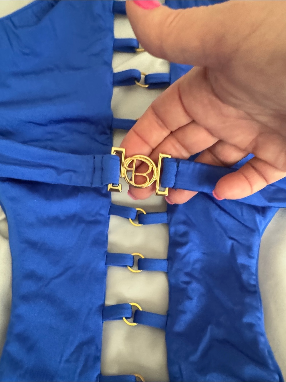 Beach Bunny Cobalt Blue Ladder Cutout One-Piece Swimsuit - Picture 7 of 10